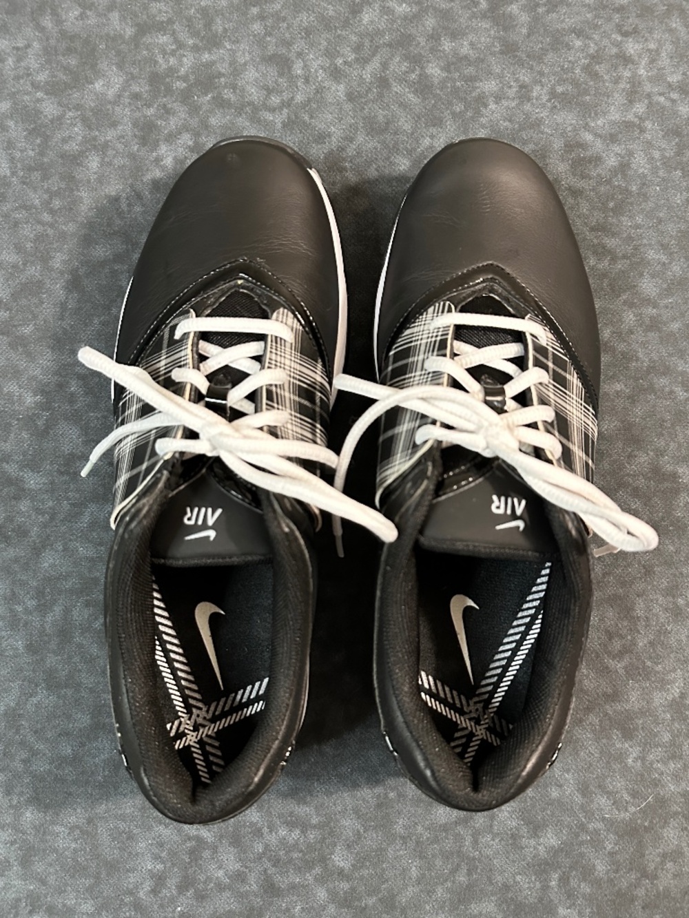 Nike Women's Black & Plaid Reversible Golf Shoes Size 9